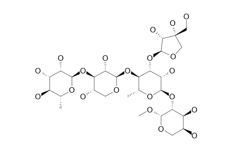 #12;METHYL-ALPHA-L-RHAMNOPYRANOSYL-(1->3)-BETA-D-XYLOPYRANOSYL-(1->4)-[BETA-D-APIOFURANOSYL-(1->3)]-ALPHA-L-RHAMNOPYRANOSYL-(1->2)-BETA-L-ARABINOPYRANOSIDE