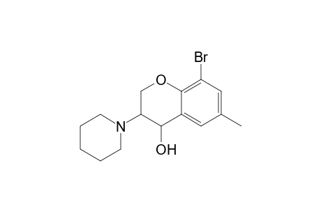 3-Piperidino-6-methyl-8-bromochroman-4-ol