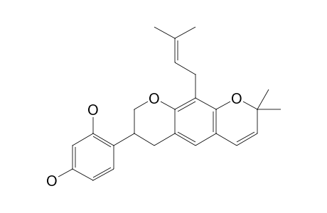 ERYZERIN-D;2',4'-DIHYDROXY-8-GAMMA,GAMMA-DIMETHYLALLYL-2'',2''-DIMETHYLPYRANO-[5,6:6,7]-ISOFLAVAN