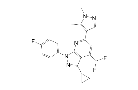 1H-pyrazolo[3,4-b]pyridine, 3-cyclopropyl-4-(difluoromethyl)-6-(1,5-dimethyl-1H-pyrazol-4-yl)-1-(4-fluorophenyl)-