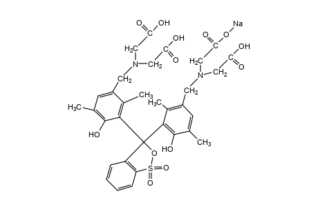 {3H-2,1-BENZOXATHIOL-3-YLIDENEBIS[(6-HYDROXY-2,5-DIMETHYL-m-PHENYLENE)METHYLENENITRILO]}TETRAACETIC ACID, S,S-DIOXIDE, MONOSODIUM SALT