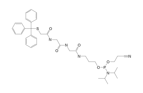 O-(N-(S-TRITYL-2-MERCAPTOACETYL-GLYCYL-GLYCYL)-3-AMINOPROPYL)-O'-2-CYANOETHYL-N',N'-DIISOPROPYLPHOSPHORAMIDITE