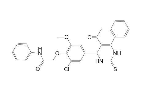 2-[4-(5-acetyl-6-phenyl-2-thioxo-1,2,3,4-tetrahydro-4-pyrimidinyl)-2-chloro-6-methoxyphenoxy]-N-phenylacetamide