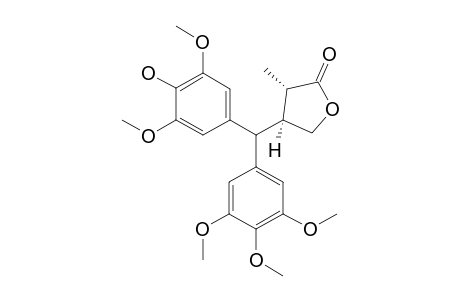 (2-S,3-S)-2-METHYL-3-[(3',4',5'-TRIMETHOXYPHENYL)-(4''-HYDROXY-3'',5''-DIMETHOXYPHENYL)-METHYL]-BUTYROLACTONE