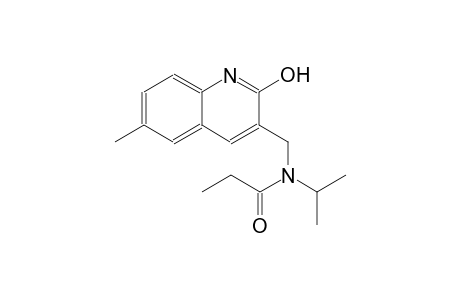 N-[(2-hydroxy-6-methyl-3-quinolinyl)methyl]-N-isopropylpropanamide