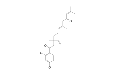 1-(2,4-DIHYDROXYPHENYL)-3,7,11-TRIMETHYL-3-VINYL-6E,10-DODECADIEN-1,9-DIONE