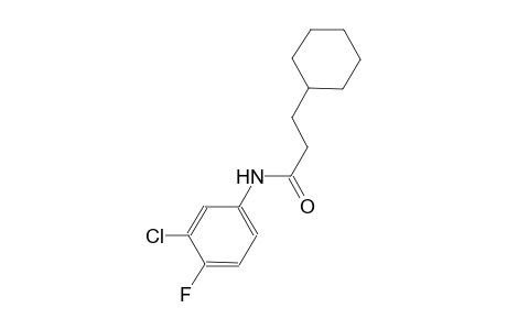 N-(3-chloro-4-fluorophenyl)-3-cyclohexylpropanamide