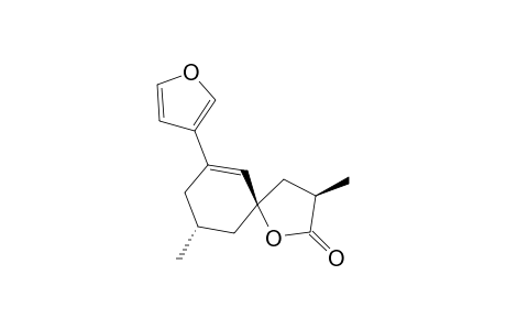 CAPRARIOLIDE-C;(3R,5R,9R)-7-(FURAN-3'-YL)-3,9-DIMETHYL-1-OXASPIRO-[4.5]-DEC-6-EN-2-ONE