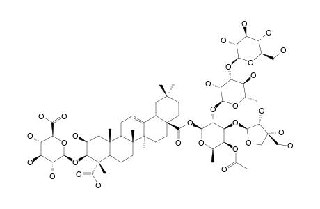 HERNIARIA-SAPONIN;3-O-BETA-GLUCURONOPYRANOSYL-MEDICAGENIC-ACID-28-O-[GLUCOPYRANOSYL-(1->3)-RHAMNOPYRANOSYL-(1->2)-[APIOFURANOSYL-(1->3)]-(4-ACETYL