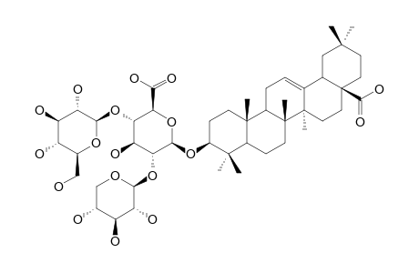 POLYSCIOSIDE-B;3-O-[BETA-D-GLUCOPYRANOSYL-(1->4)-[BETA-D-ARABINOPYRANOSYL-(1->2)]-BETA-D-GLUCURONOPYRANOSYL]-OLEANOLIC-ACID