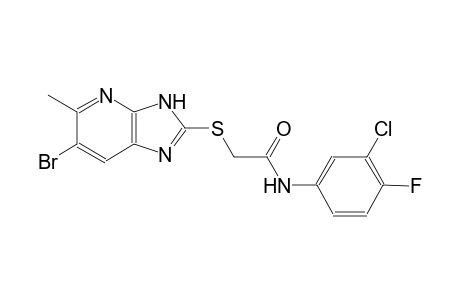 2-[(6-bromo-5-methyl-3H-imidazo[4,5-b]pyridin-2-yl)sulfanyl]-N-(3-chloro-4-fluorophenyl)acetamide