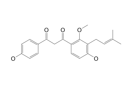 2'-METHOXY-3'-PRENYL-LICODIONE;1-[4-HYDROXY-2-METHOXY-3-(3-METHYLBUT-2-EN-1-YL)-PHENYL]-3-(4-HYDROXYPHENYL)-PROPANE-1,3-DIONE