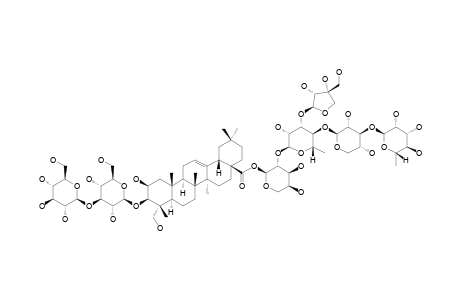 TACACOSIDE-A1;3-O-[BETA-D-GLUCOPYRANOSYL-(1->3)-BETA-D-GLUCOPYRANOSYL]-BAYOGENIN-28-O-[ALPHA-L-RHAMNOPYRANOSYL-(1->3)-BETA-D-XYLOPYRANOSYL-(1->4)-B