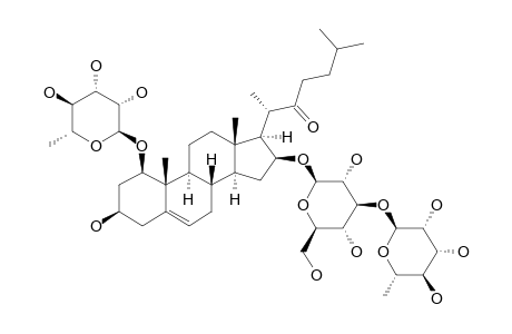 1-BETA,3-BETA,16-BETA-TRIHYDROXY-CHOLEST-5-EN-22-ONE-1-O-ALPHA-L-RHAMNOPYRANOSYL-16-O-[O-ALPHA-L-RHAMNOPYRANOSYL-(1->3)-BETA-D-GLUCOPYRANOSIDE]