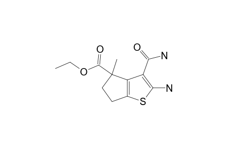 Ethyl 2-amino-3-carbamoyl-5,6-dihydro-4-methyl-4H-cyclopenta[b]thiophene-4-carboxylate