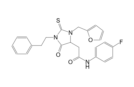 N-(4-fluorophenyl)-2-[3-(2-furfuryl)-5-keto-1-phenethyl-2-thioxo-imidazolidin-4-yl]acetamide