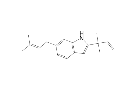 1H-Indole, 2-(1,1-dimethyl-2-propenyl)-6-(3-methyl-2-butenyl)-