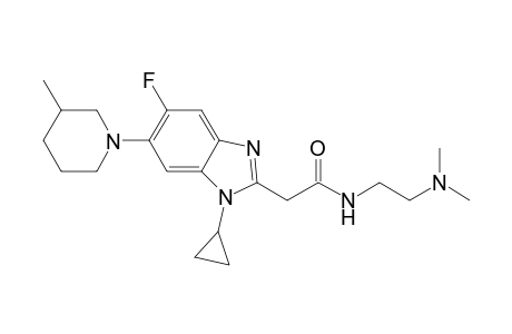 N-[(N',N'-Dimethylamino)ethyl]-5-fluoro-6-(3'-methylpiperidin-1'-yl)-1-cyclopropyl-1H-benzimidazole-2-acetamide