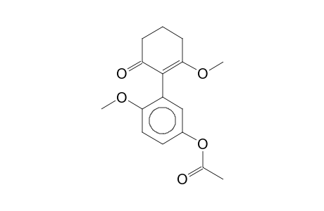 Benzene, 1-hydroxy-4-methoxy-3-(2-methoxy-6-oxo-1-cyclohexenyl)-, acetate