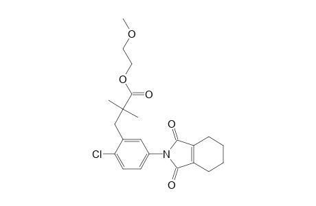 Benzenepropanoic acid, 2-chloro-5-(1,3,4,5,6,7-hexahydro-1,3-dioxo-2H-isoindol-2-yl)-alpha,alpha-dimethyl-, 2-methoxyethyl ester