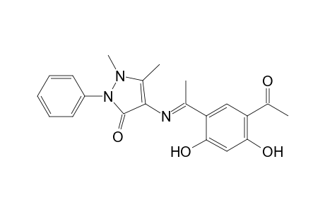 4-[(E)-[1-(5-acetyl-2,4-dihydroxyphenyl)ethylidene]amino]-1,5-dimethyl-2-phenyl-2,3-dihydro-1H-pyrazol-3-one