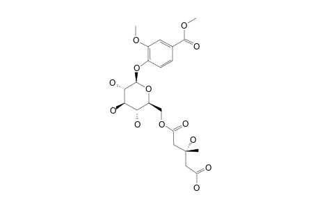 OPLOPANPHESIDE-A;(-)-METHYL-BENZOATE-3-METHOXY-4-O-(6'-O-3''-HYDROXY-3''-METHYL-GLUTARYL)-BETA-D-GLUCOPYRANOSIDE