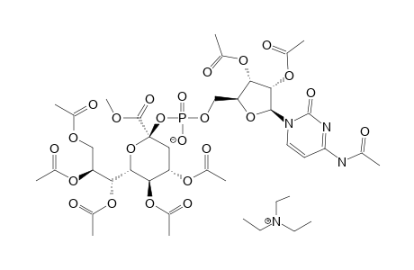 #67;TRIETHYLAMMONIUM-4-N-ACETYL-2',3'-DI-O-ACETYL-5'-CYTIDINYL-(METHYL-4,5,7,8,9-PENTA-O-ACETYL-3-DEOXY-D-GLYCERO-BETA-D-GALACTO-2-NONULOPYRANOSYLONATE)-PHOSPH