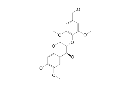 WILFORDIOL-A;(7S,8S)-8-O-4'-(3',5'-DIMETHOXY-1'-HYDROXYMETHYL-PHENYL)-GUAIACYLGLYCEROL