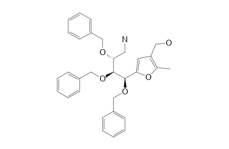 5-(4'-AMINO-1',2',3'-TRI-O-BENZYL-4'-DEOXY-D-ARABINO-TETRITOL-1'-YL)-3-HYDROXYMETHYL-2-METHYLFURAN