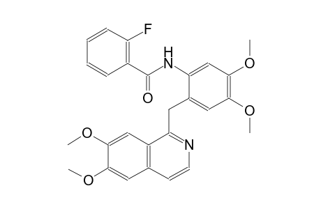 N-{2-[(6,7-dimethoxy-1-isoquinolinyl)methyl]-4,5-dimethoxyphenyl}-2-fluorobenzamide