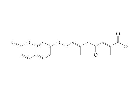 7-[(2'E,6'E)-7'-CARBOXY-5'[ZETA]-HYDROXY-3'-METHYLOCTA-2',6'-DIENYLOXY]COUMARIN