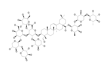 PHYLOSIDE-B;3-O-BETA-[ARABINOPYRANOSYL-(1->2)-XYLOPYRANOSYL-(1->2)-GALACTOPYRANOSYL-(1->3)-[GALACTOPYRANOSYL-(1->4)]-[XYLOPYRANOSYL-(1->2)]-GLUCUR