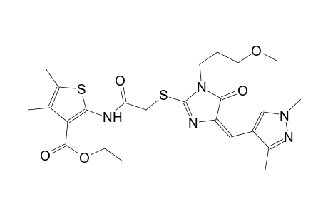 ethyl 2-[({[(4E)-4-[(1,3-dimethyl-1H-pyrazol-4-yl)methylene]-1-(3-methoxypropyl)-5-oxo-4,5-dihydro-1H-imidazol-2-yl]sulfanyl}acetyl)amino]-4,5-dimethyl-3-thiophenecarboxylate