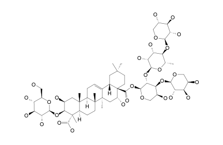 #9;PHYSENOSIDE-S9;28-O-BETA-D-XYLOPYRANOSYL-(1->4)-ALPHA-L-RHAMNOPYRANOSYL-(1->2)-[ALPHA-L-ARABINOPYRANOSYL-(1->3)]-ALPHA-L-ARABINOPYRANOSYL-3-O-BETA-D-GLUCOP