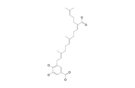 3-[(2E,6E,10E)-11-CARBOXY-3,7,15-TRIMETHYL-2,6,10,14-HEXADECATETRAENYL]-4,5-DIHYDROXYBENZOIC-ACID