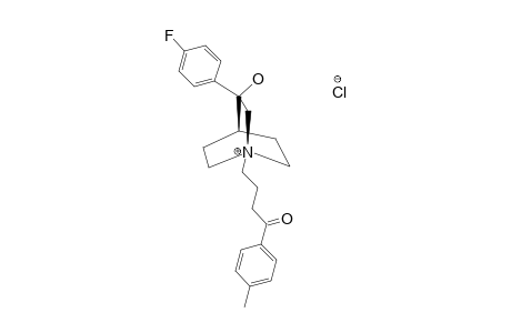 3-PARA-FLUOROPHENYL-3-HYDROXY-N-(4'-PARA-METHYLPHENYL-4'-OXOBUTYL)-QUINUClIDINIUM_CHLORIDE