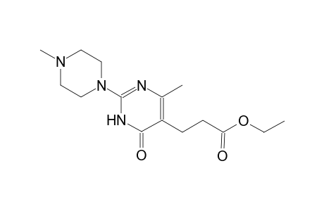 5-pyrimidinepropanoic acid, 1,6-dihydro-4-methyl-2-(4-methyl-1-piperazinyl)-6-oxo-, ethyl ester