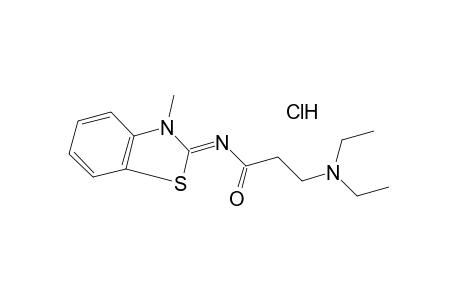 3-(DIETHYLAMINO)-N-(3-METHYL-2-BENZOTHIAZOLINYLIDENE)PROPIONAMIDE, MONOHYDROCHLORIDE