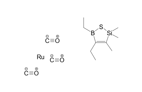 Tricarbonyl[.eta.(4)-4,5-diethyl-2,5-dihydro-2,2,3-trimethyl-1,2,5-thiasilaborole]ruthenium