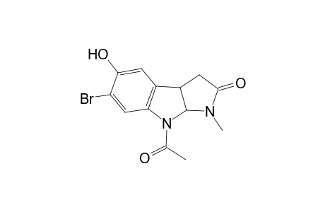 8-Acetoxy-6(4)-bromo-5-hydroxy-1-methyl-1,2,3,3a,8,8a-hexahydropyrrolo[2,3-b]indol-2-one