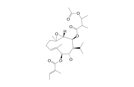 TRIJUGIN_D;9,10-EPOXY-5-BETA-O-TIGLOYL-7-ALPHA-H-8-BETA-O-(3''-ACETOXY-2''-METHYLBUTYRYL)-GERMACRA-3-(4)-E-EN-6-ALPHA-OL