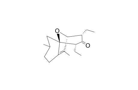 9-ALPHA,11-ALPHA-DIETHYL-2,6-DIMETHYL-12-OXATRICYCLO-[6.3.1.0(3,8)]-DODEC-2-EN-10-ONE;MAJOR-ISOMER