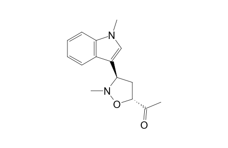 1-[(3R,5R)-2-methyl-3-(1-methyl-3-indolyl)-5-isoxazolidinyl]ethanone