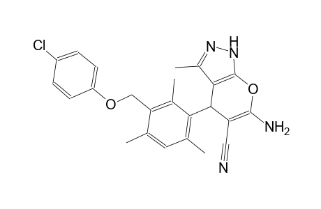 6-amino-4-{3-[(4-chlorophenoxy)methyl]-2,4,6-trimethylphenyl}-3-methyl-1,4-dihydropyrano[2,3-c]pyrazole-5-carbonitrile