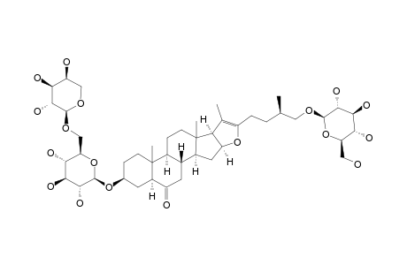 #64;CHINENOSIDE-III;26-O-BETA-D-GLUCOPYRANOSYL-3-BETA,26-DIHYDROXY-(25R)-5-ALPHA-FUROST-6-ON-20(22)-ENE-3-O-ALPHA-L-ARABINOPYRANOSYL-(1->6)-BETA-D-GLUCOPYRANOS