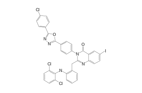 3-[4-[5-(4-CHLORO-PHENYL)-1,3,4-OXADIAZOL-2-YL]-PHENYL]-2-[2-[(2,6-DICHLORO-PHENYL)-AMINO]-BENZYL]-6-IODO-QUINAZOLIN-4(3H)-ONE