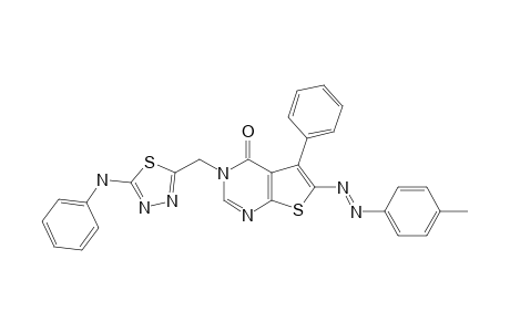 5-PHENYL-3-[(5-PHENYLAMINO-1,3,4-THIADIAZOL-2-YL)-METHYL]-6-(PARA-TOLYLAZO)-THIENO-[2,3-D]-PYRIMIDIN-4(3H)-ONE