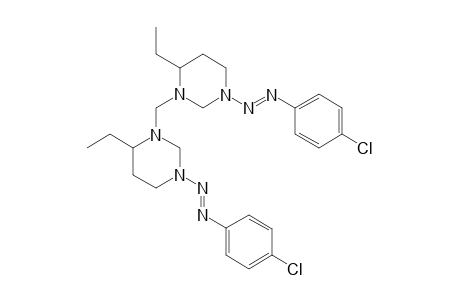 4-ETHYL-3-[[6-ETHYL-3-[2-(PARA-CHLOROPHENYL)-1-DIAZENYL]-HEXAHYDRO-1-PYRIMIDINYL]-METHYL]-1-[2-(PARA-CHLOROPHENYL)-1-DIAZENYL]-HEXAHYDROPYRIMIDINE