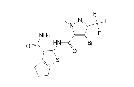 N-[3-(aminocarbonyl)-5,6-dihydro-4H-cyclopenta[b]thien-2-yl]-4-bromo-1-methyl-3-(trifluoromethyl)-1H-pyrazole-5-carboxamide