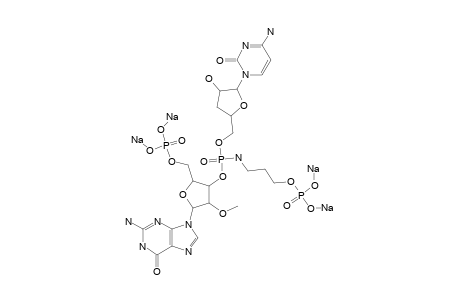 O-(3'-DEOXYCYTIDIN-5'-YL)-O-(2'-O-METHYL-5'-O-PHOSPHORYLGUANOSIN-3'-YL)-N-(3-PHOSPHORYLOXYPROPYL)_PHOSPHORAMIDATE_SODIUM_SALT;ISOMER_1